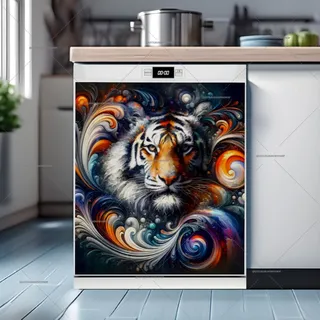 Preview of Abstract Tiger Portrait magnet.