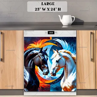 Preview of Fire and Ice Horses magnet in Large size.