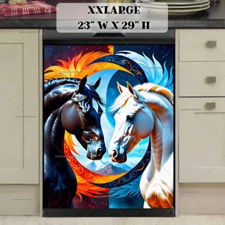 Preview of Fire and Ice Horses magnet in XX Large size.