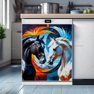 Preview of Fire and Ice Horses magnet.