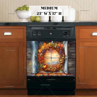 Preview of Gorgeous Autumn Wreath magnet in Medium size.