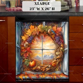 Preview of Gorgeous Autumn Wreath magnet in Extra Large size.