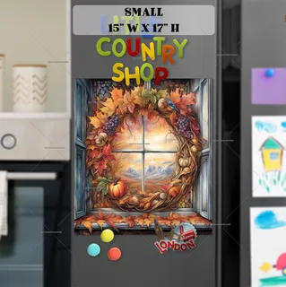 Preview of Gorgeous Autumn Wreath magnet in Small size.