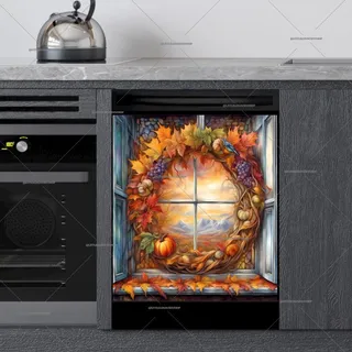 Preview of Gorgeous Autumn Wreath magnet.