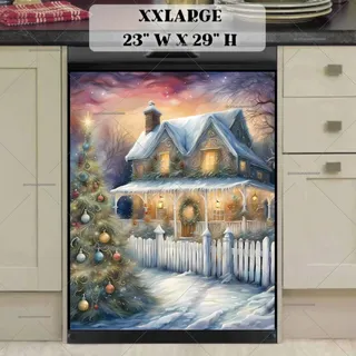 Preview of Pretty Christmas Cottage magnet in XX Large size.