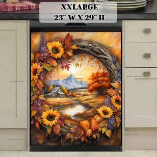 Preview of Autumn Landscape and Wreath magnet in XX Large size.