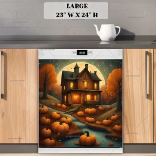 Preview of Prim Autumn Cottage magnet in Large size.