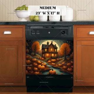 Preview of Prim Autumn Cottage magnet in Medium size.