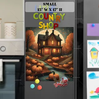 Preview of Prim Autumn Cottage magnet in Small size.