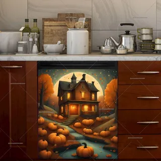 Preview of Prim Autumn Cottage magnet.