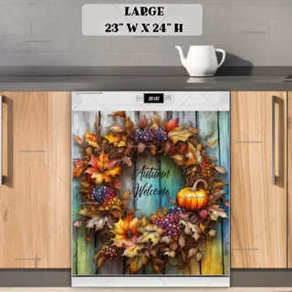 Preview of Autumn Welcome Wreath magnet in Large size.