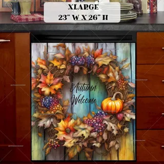 Preview of Autumn Welcome Wreath magnet in Extra Large size.