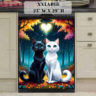 Preview of Black and White Cat in Love magnet in XX Large size.