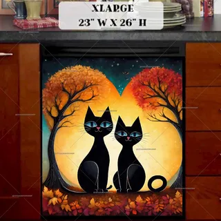 Preview of Black Cats in the Moonlight magnet in Extra Large size.