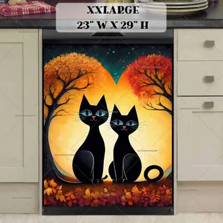 Preview of Black Cats in the Moonlight magnet in XX Large size.