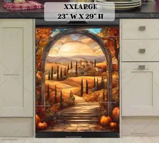 Preview of Stained Glass Tuscan Autumn magnet in XX Large size.