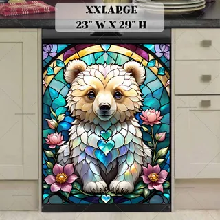 Preview of Stained Glass Bear Cub magnet in XX Large size.