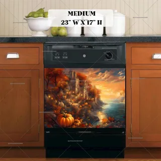 Preview of Seaside Autumn Castle magnet in Medium size.