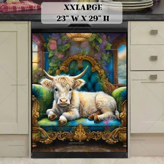 Preview of Highland Calf on a Victorian Sofa magnet in XX Large size.