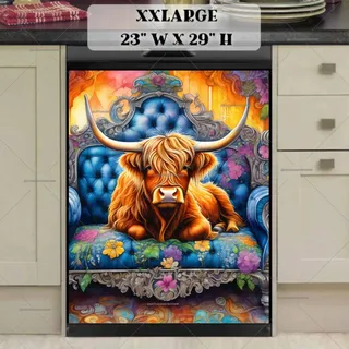 Preview of Highland Cow on a Victorian Sofa magnet in XX Large size.