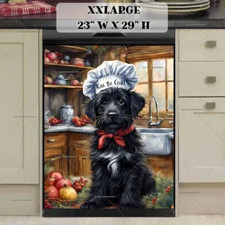 Preview of Cute Christmas Chef Dog magnet in XX Large size.