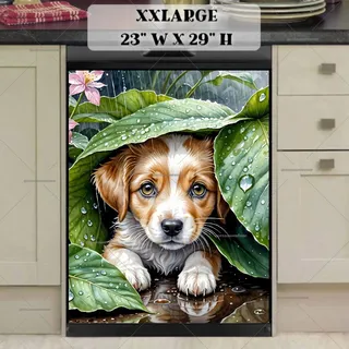 Preview of Cute Puppy in the Rain magnet in XX Large size.