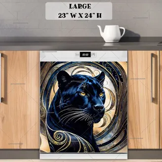 Preview of Abstract Black Panther Portrait magnet in Large size.