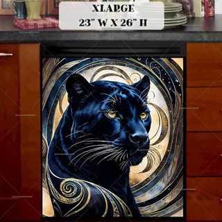 Preview of Abstract Black Panther Portrait magnet in Extra Large size.