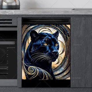 Preview of Abstract Black Panther Portrait magnet.