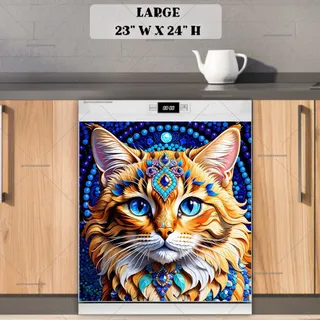 Preview of Bohemian Cat Portrait magnet in Large size.