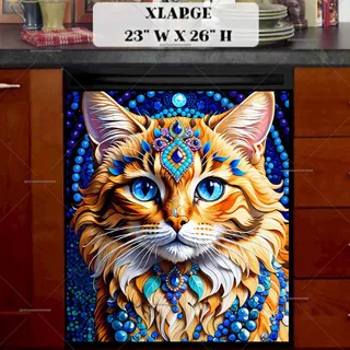 Preview of Bohemian Cat Portrait magnet in Extra Large size.