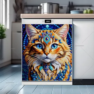 Preview of Bohemian Cat Portrait magnet.