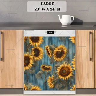 Preview of Rustic Farmhouse Sunflowers magnet in Large size.