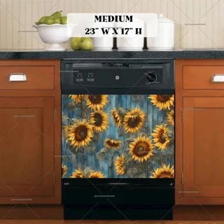 Preview of Rustic Farmhouse Sunflowers magnet in Medium size.