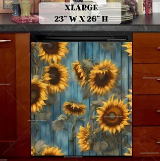 Preview of Rustic Farmhouse Sunflowers magnet in Extra Large size.