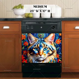 Preview of Pretty Bohemian Cat magnet in Medium size.