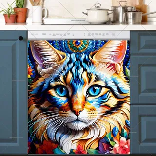 Preview of Pretty Bohemian Cat magnet.