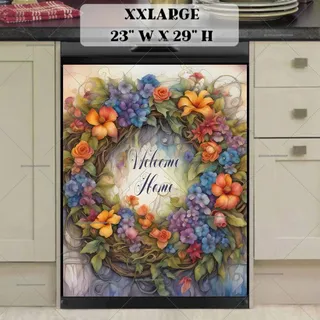 Preview of Welcome Home Flower Wreath magnet in XX Large size.