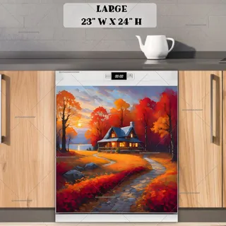 Preview of Cozy Autumn Farmhouse magnet in Large size.