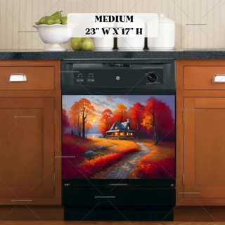 Preview of Cozy Autumn Farmhouse magnet in Medium size.