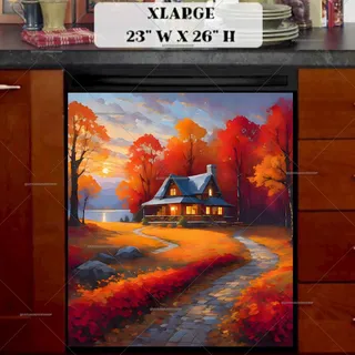 Preview of Cozy Autumn Farmhouse magnet in Extra Large size.