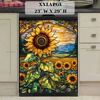 Preview of Stained Glass Sunflower Field magnet in XX Large size.