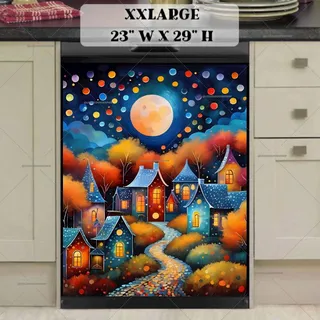 Preview of Cozy Village at Night magnet in XX Large size.