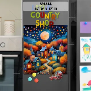 Preview of Cozy Village at Night magnet in Small size.