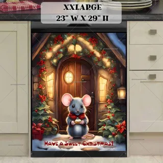 Preview of Christmas Mouse with a Cupcake magnet in XX Large size.