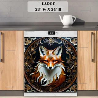 Preview of Tooled Leather Fox Portrait magnet in Large size.