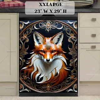 Preview of Tooled Leather Fox Portrait magnet in XX Large size.