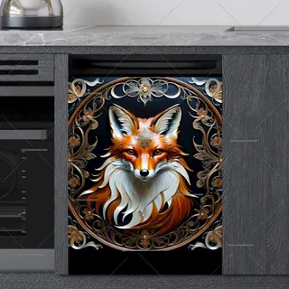 Preview of Tooled Leather Fox Portrait magnet.