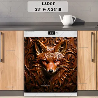 Preview of Carved Fox Portrait magnet in Large size.