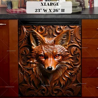 Preview of Carved Fox Portrait magnet in Extra Large size.